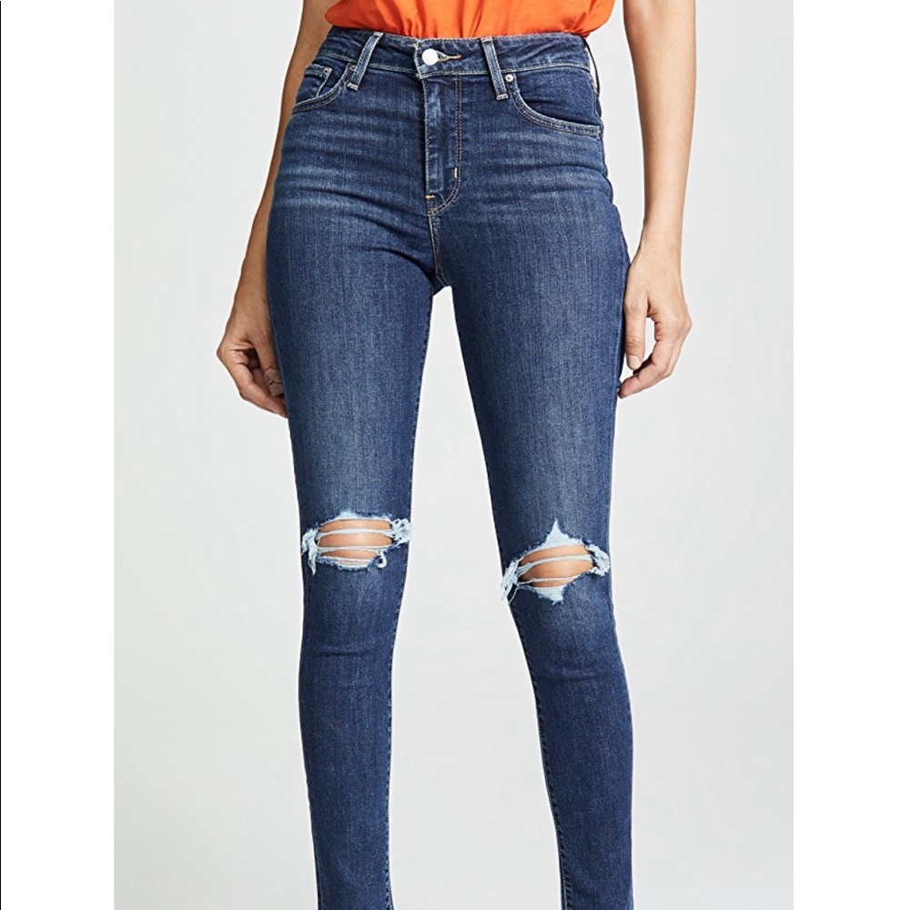 Levi’s 721 high rise skinny distressed jeans